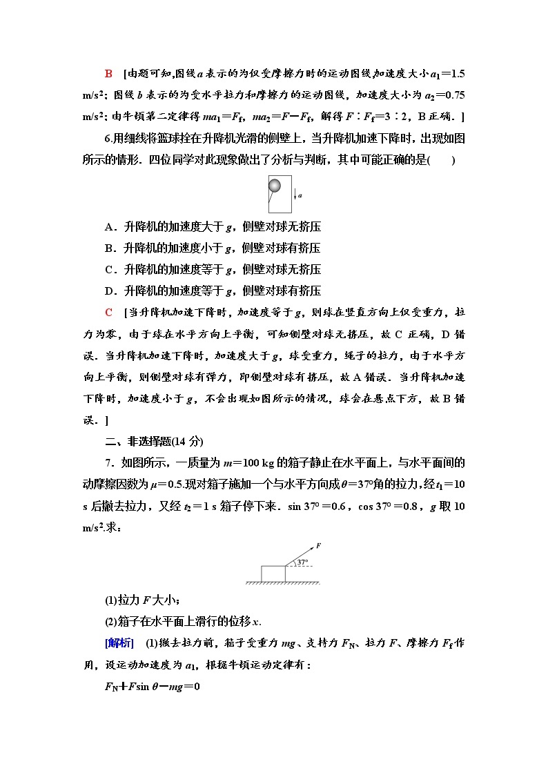 课时分层作业18 用牛顿运动定律解决问题(一)--2021年人教版（新课标）高中物理必修1配套练习03