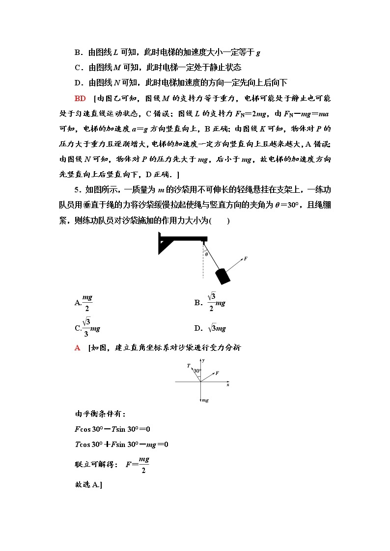 课时分层作业19 用牛顿运动定律解决问题(二)--2021年人教版（新课标）高中物理必修1配套练习03