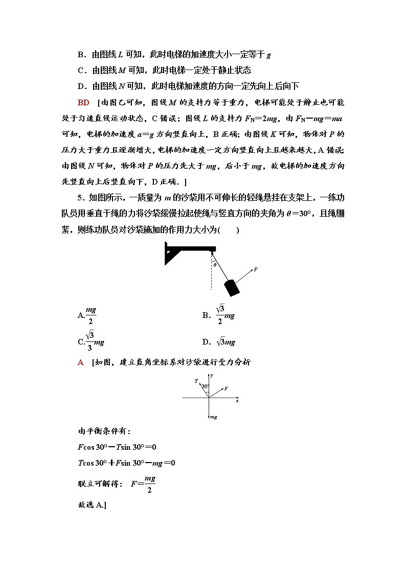 课时分层作业19 用牛顿运动定律解决问题(二)--2021年人教版(新课标)高中物理必修1配套练习03