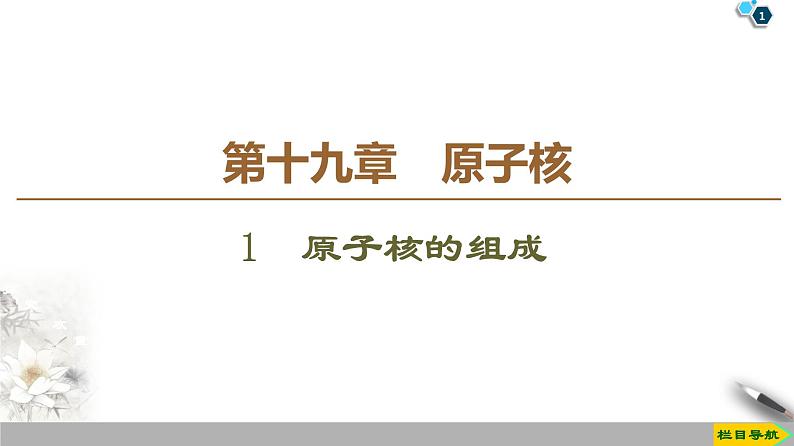 第19章 1 原子核的组成--2021年人教版(新课标)高中物理选修3-5课件第1页