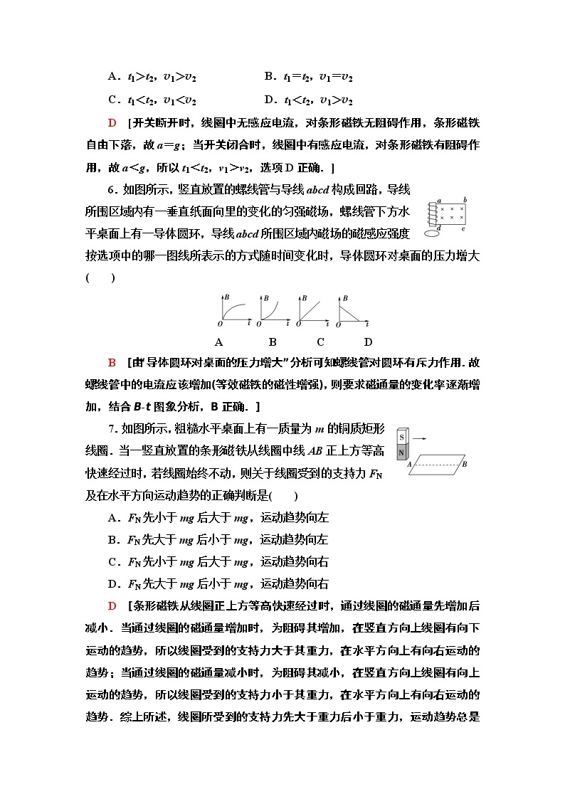 重难强化训练 1 楞次定律的应用--2021年人教版（新课标）高中物理选修3-2同步练习03