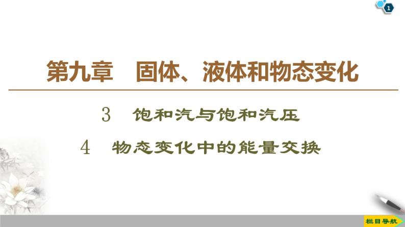 第9章 3　饱和汽与饱和汽压  4　物态变化中的能量交换--2021年人教版（新课标）高中物理选修3-3课件01