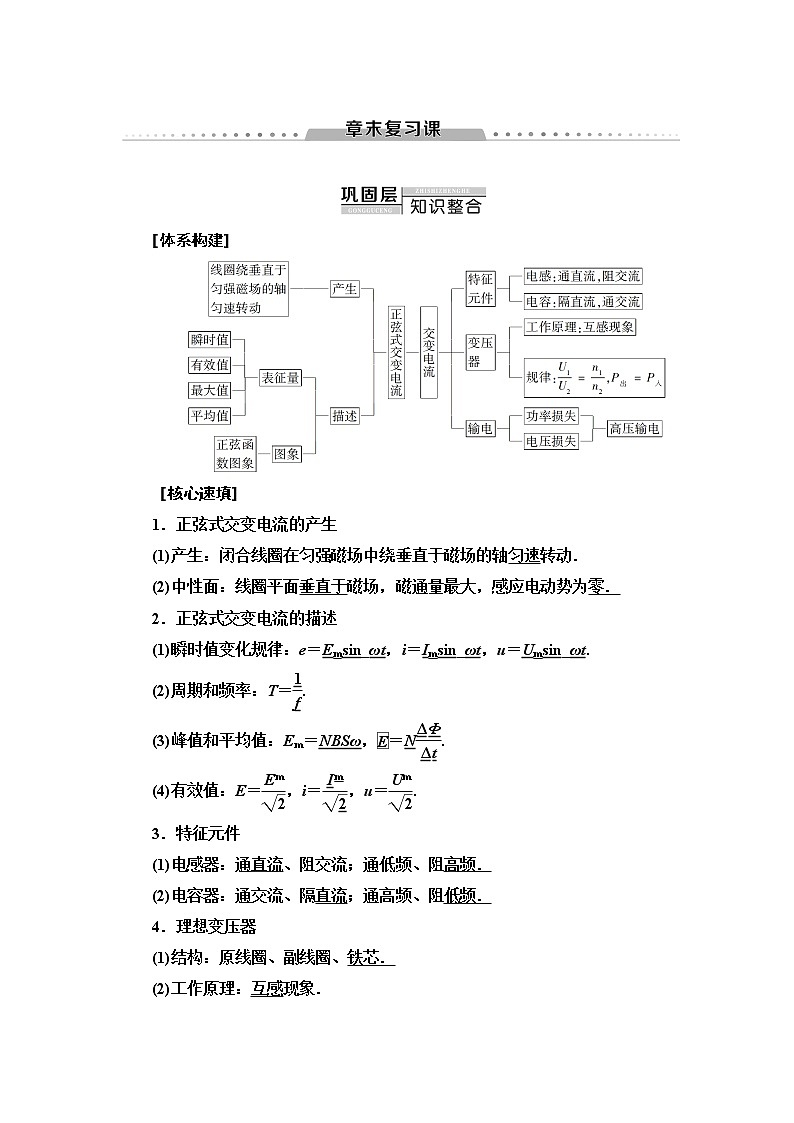 第5章 章末复习课--2021年人教版(新课标)高中物理选修3-2同步学案01