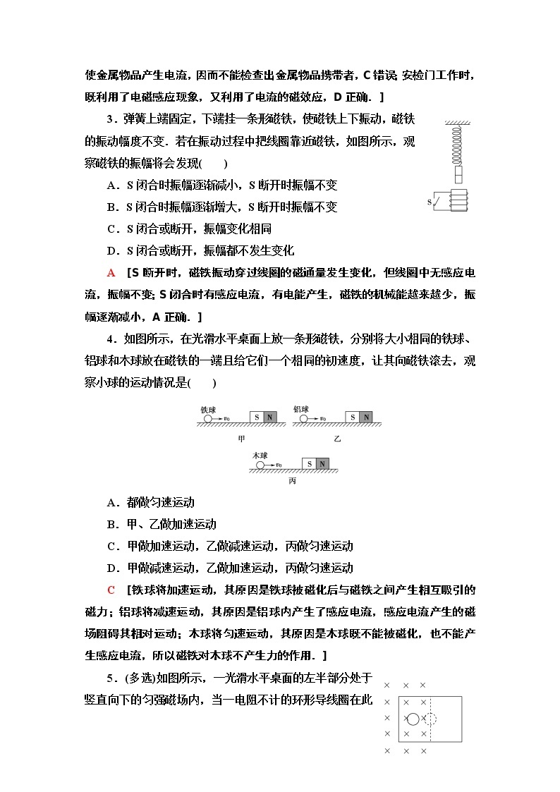 课时分层作业 6 涡流、电磁阻尼和电磁驱动--2021年人教版（新课标）高中物理选修3-2同步练习02