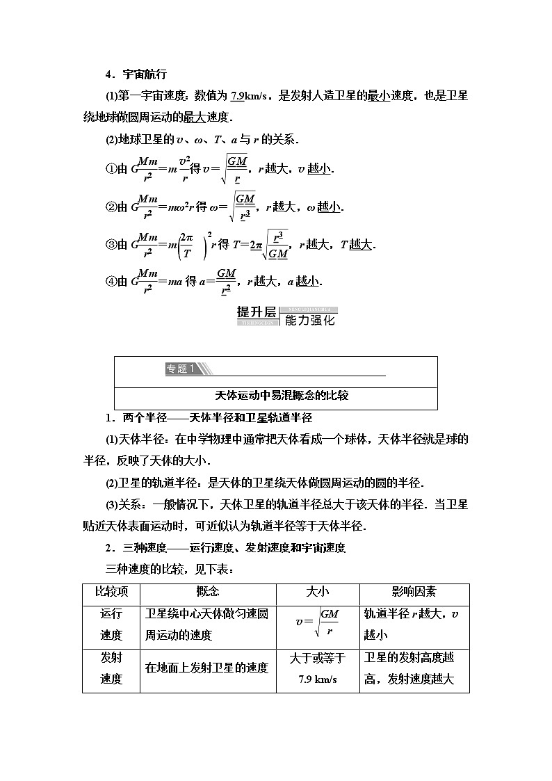 第6章 章末复习课--2021年人教版(新课标)高中物理必修2同步学案02