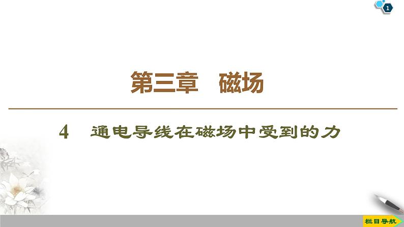 第3章 4 通电导线在磁场中受到的力--2021年人教版(新课标)高中物理选修3-1课件01