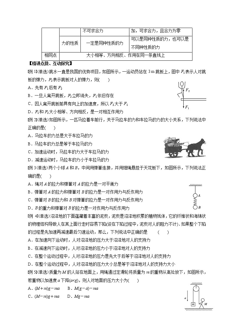 4.5 牛顿第三定律-高中物理必修1学案第2页