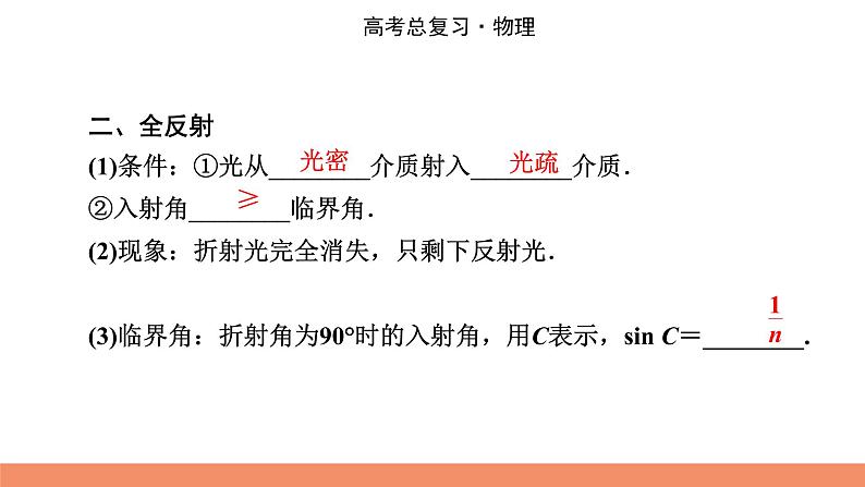 2022版高考物理一轮复习课件:专题14+第3讲+光的折射和全反射第5页