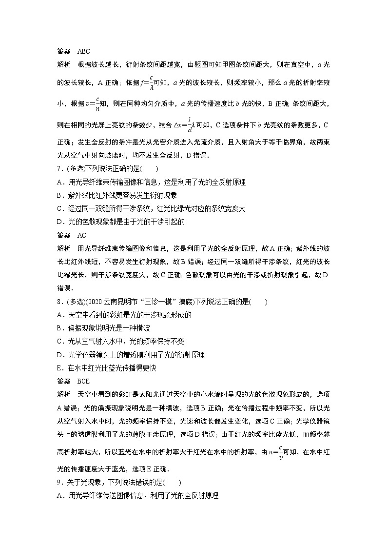 2022届一轮复习专题练习89  光的干涉、衍射和偏振现象　电磁波（解析版）03