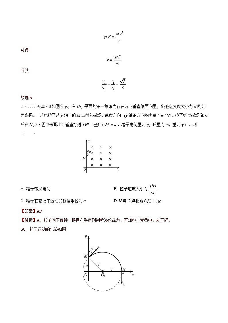 2012-2021十年物理高考真题分类汇编【专题】22 磁场2 带电粒子在纯磁场中的运动规律及边界问题(解析版)第2页