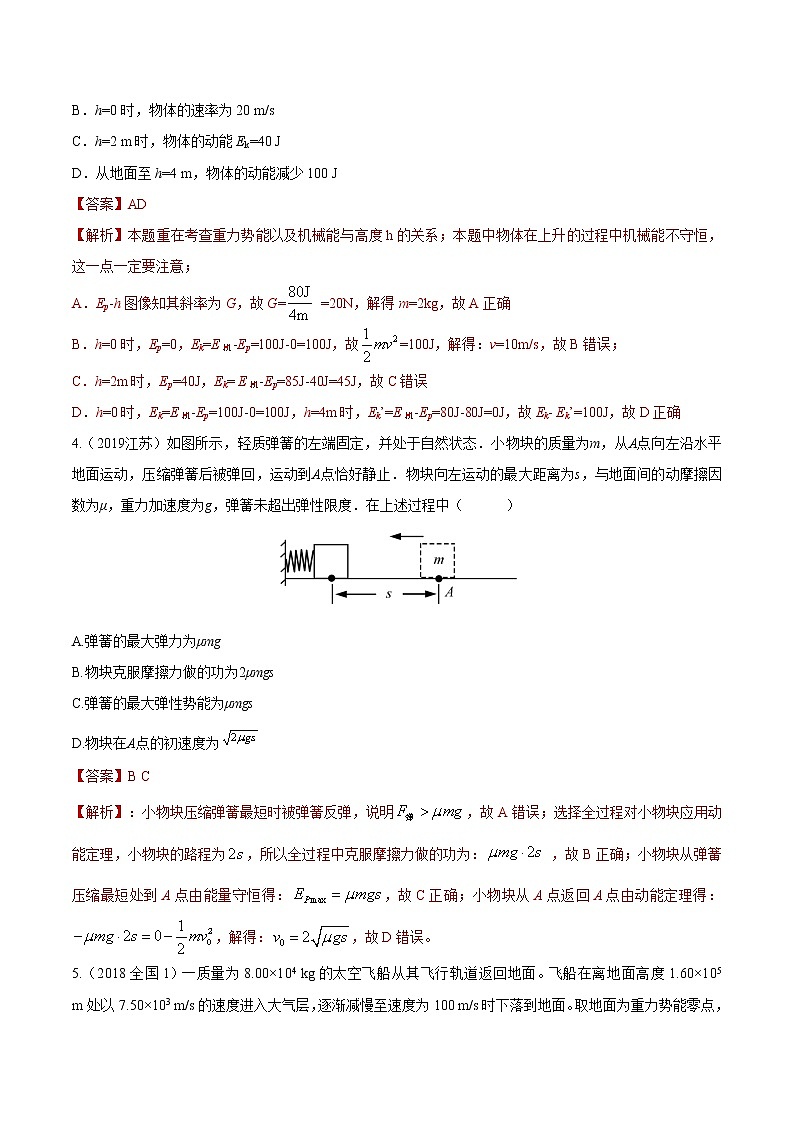 2012-2021十年物理高考真题分类汇编【专题】12 机械能2-动能定理与功能关系及机械能守恒定律的综合应用(解析版)第3页