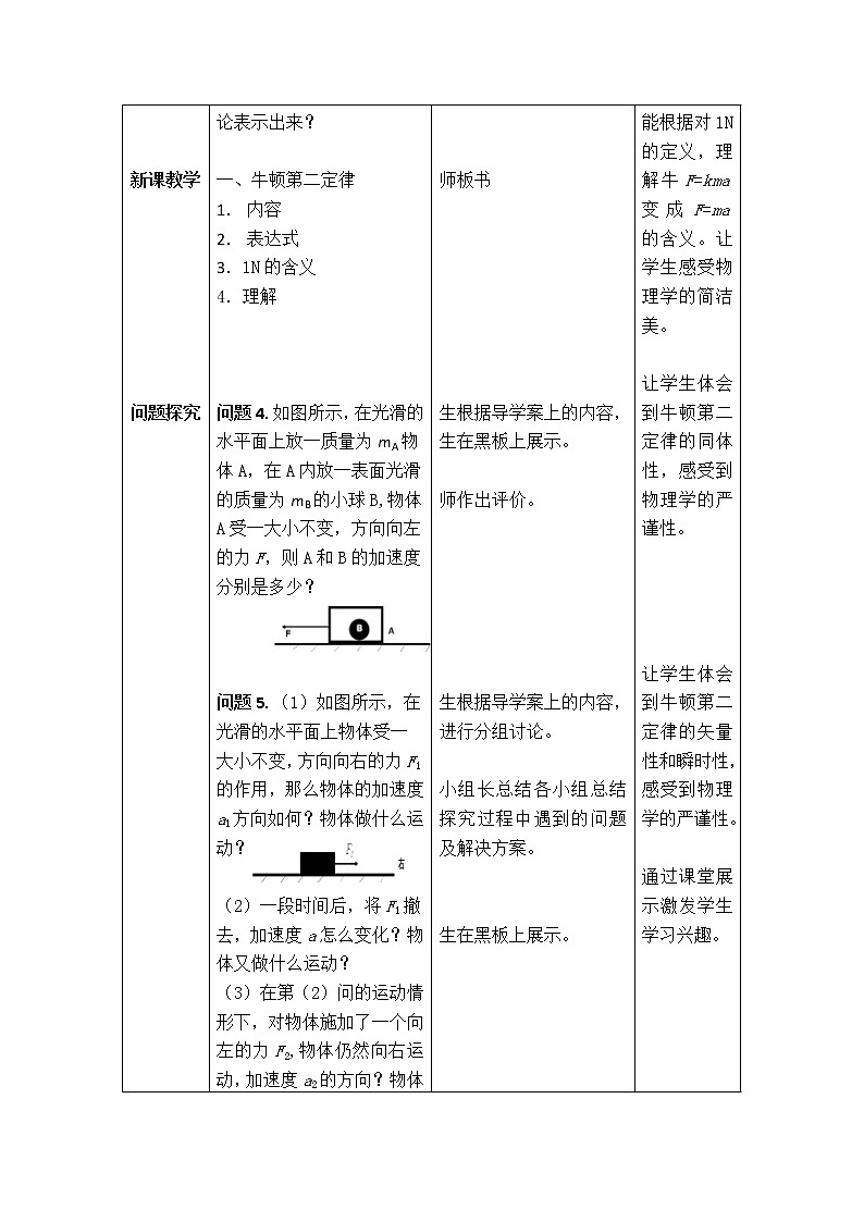 2021-2022学年高一物理鲁科版必修1教学教案:第六章+第2节+牛顿第二定律+(1)+Word版含解析03