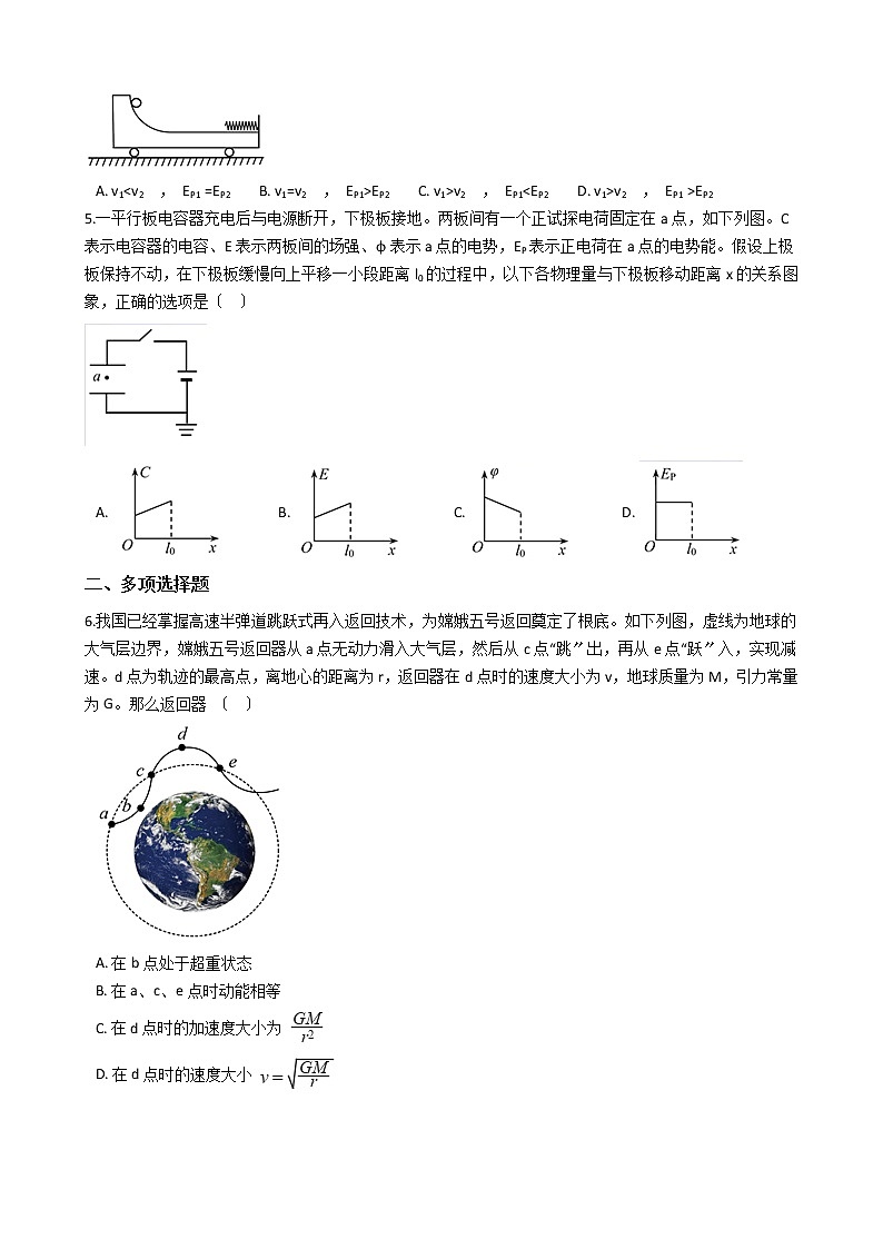 2021届安徽省马鞍山市高三下学期物理第二次教学质量监测试卷含答案02