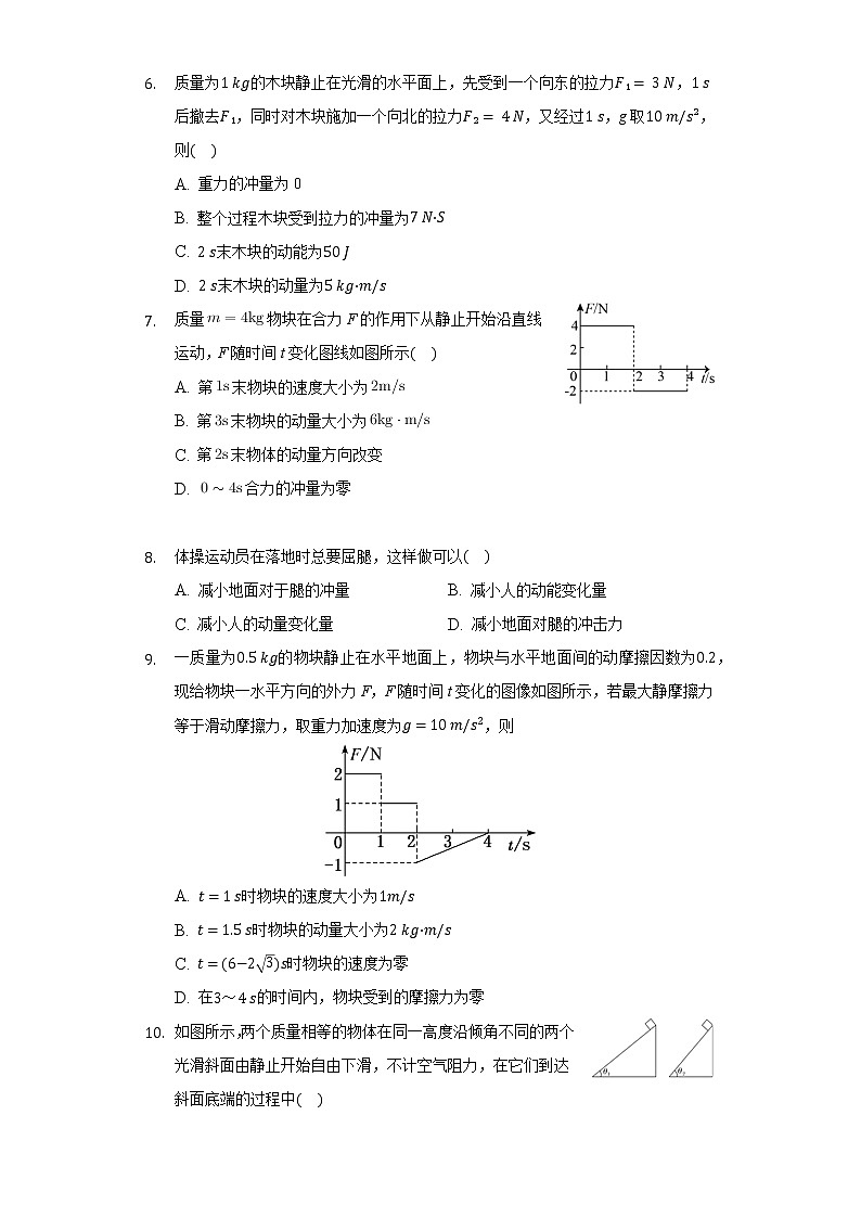16.2 动量和动量定理 练习—2021-2022学年高二上学期物理人教版选修3-5第2页
