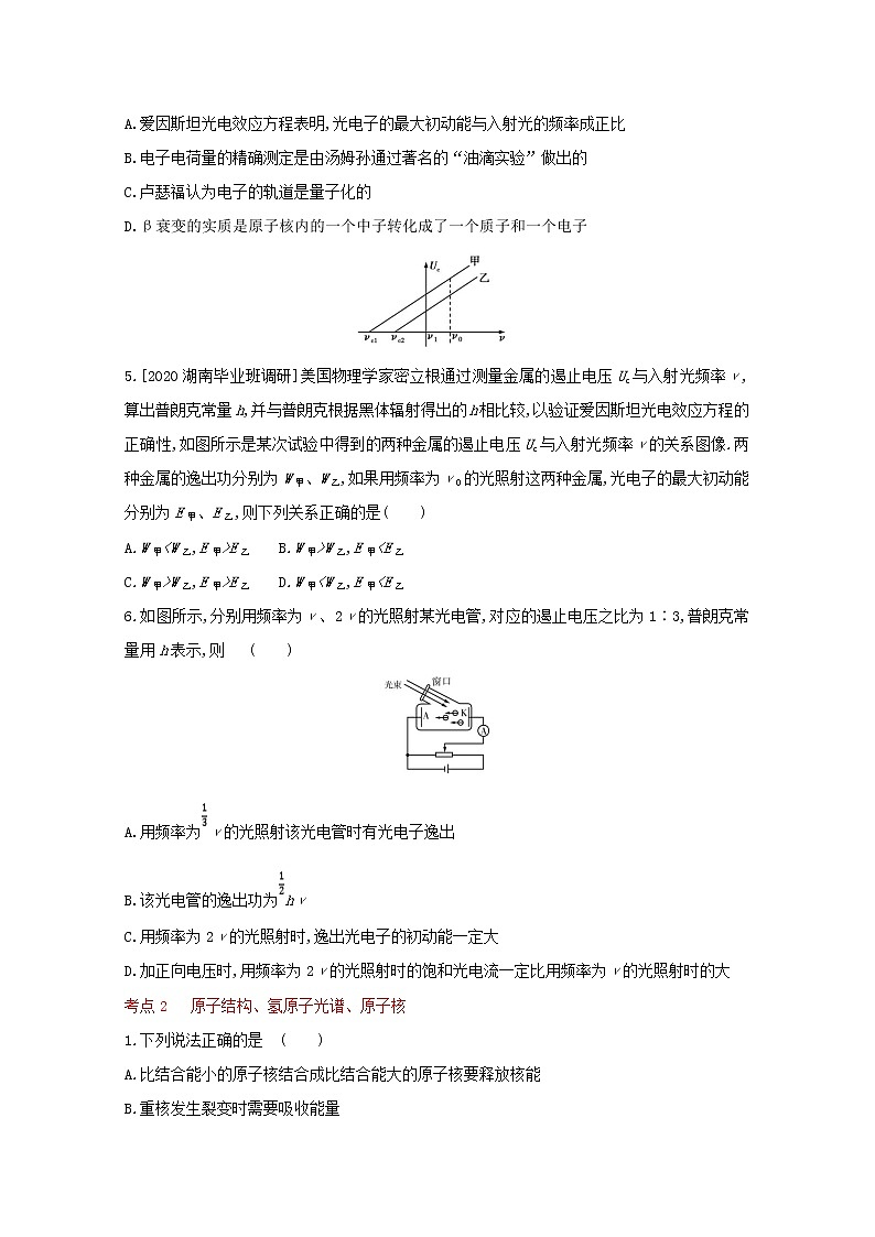 2022届高考物理一轮复习专题十六原子物理试题2含解析新人教版02