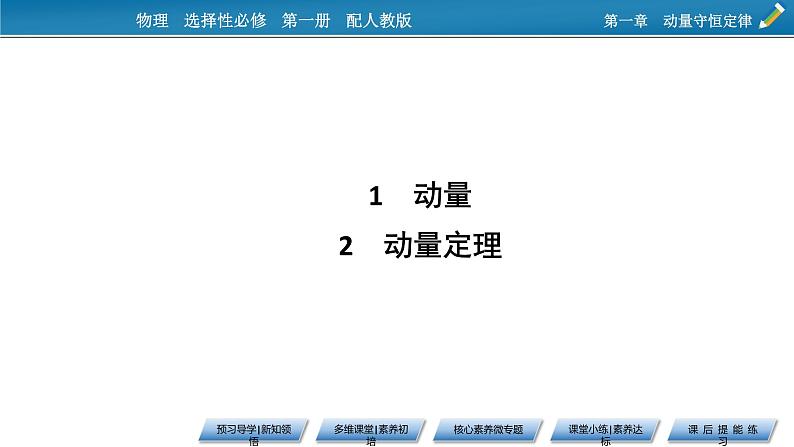 2021-2022学年新教材物理人教版选择性必修第一册课件:第1章+1、2+动量 动量定理第6页