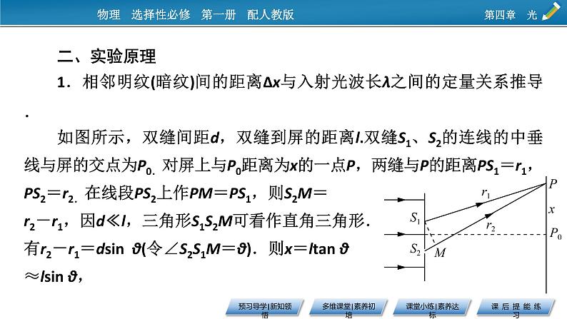 新教材物理人教版选择性必修第一册课件:第4章+4+实验:用双缝干涉测量光的波长06