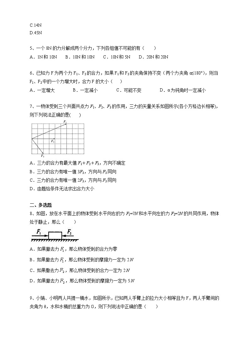 人教版物理必修第一册:3.4《力的合成和分解》练习(解析版+原卷版)02
