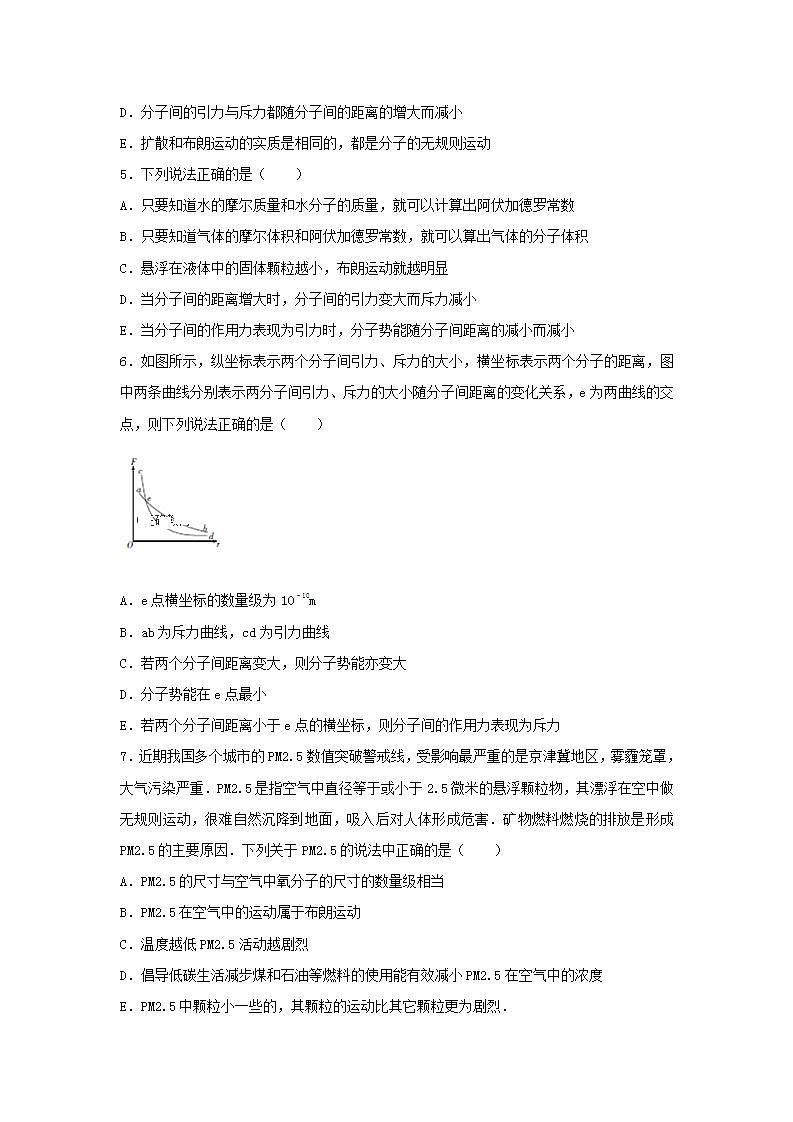 32分子动理论与内能 高考物理一轮复习经典题汇编含解析第2页