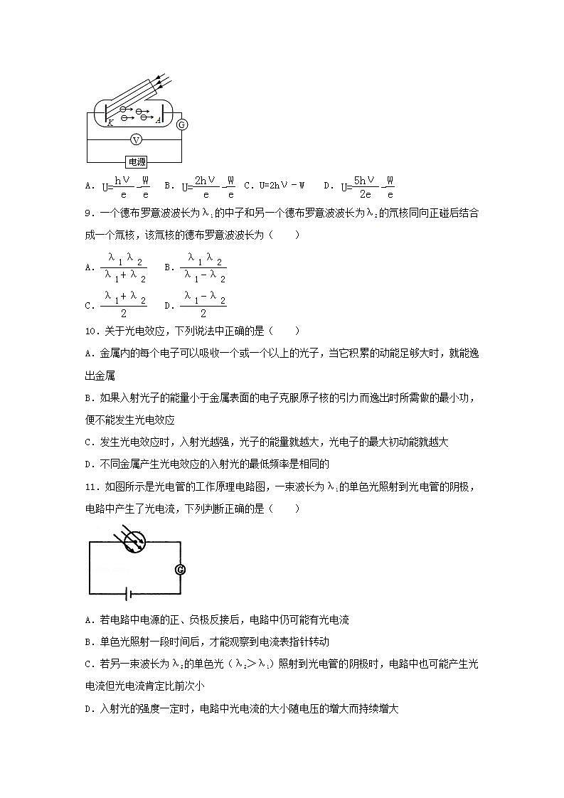 29光的波粒二象性 高考物理一轮复习经典题汇编含解析03
