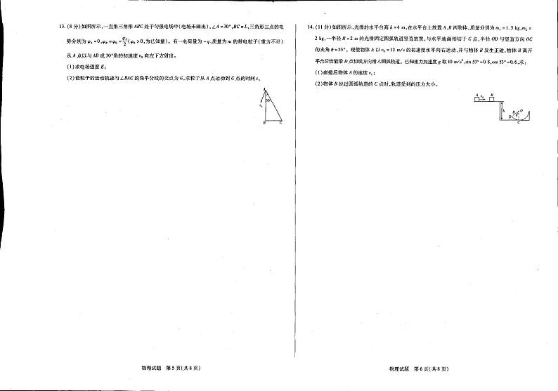 河南省天一大联考2019届高三上学期阶段性测试(三)物理试卷(PDF版)第3页