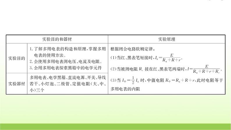高考物理一轮复习实验十三用多用电表测量电学中的物理量课件02