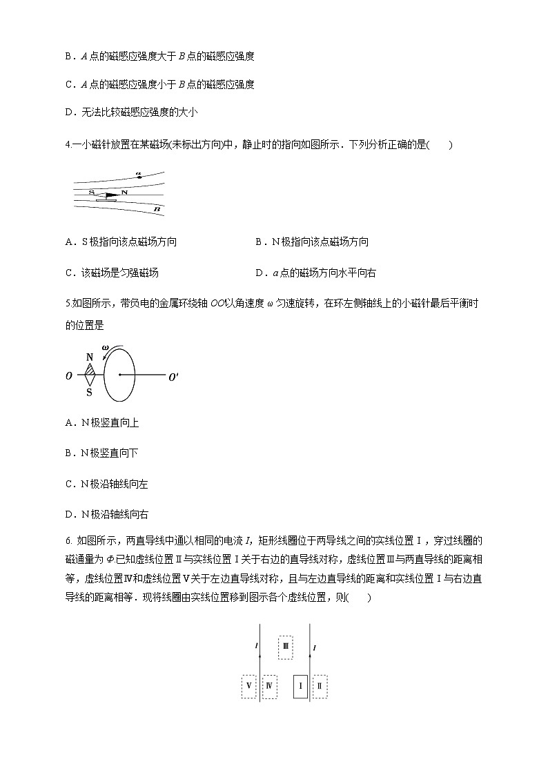 人教版高中物理必修第三册:第13章《电磁感应与电磁波初步》单元检测检测A卷(原卷版)第2页