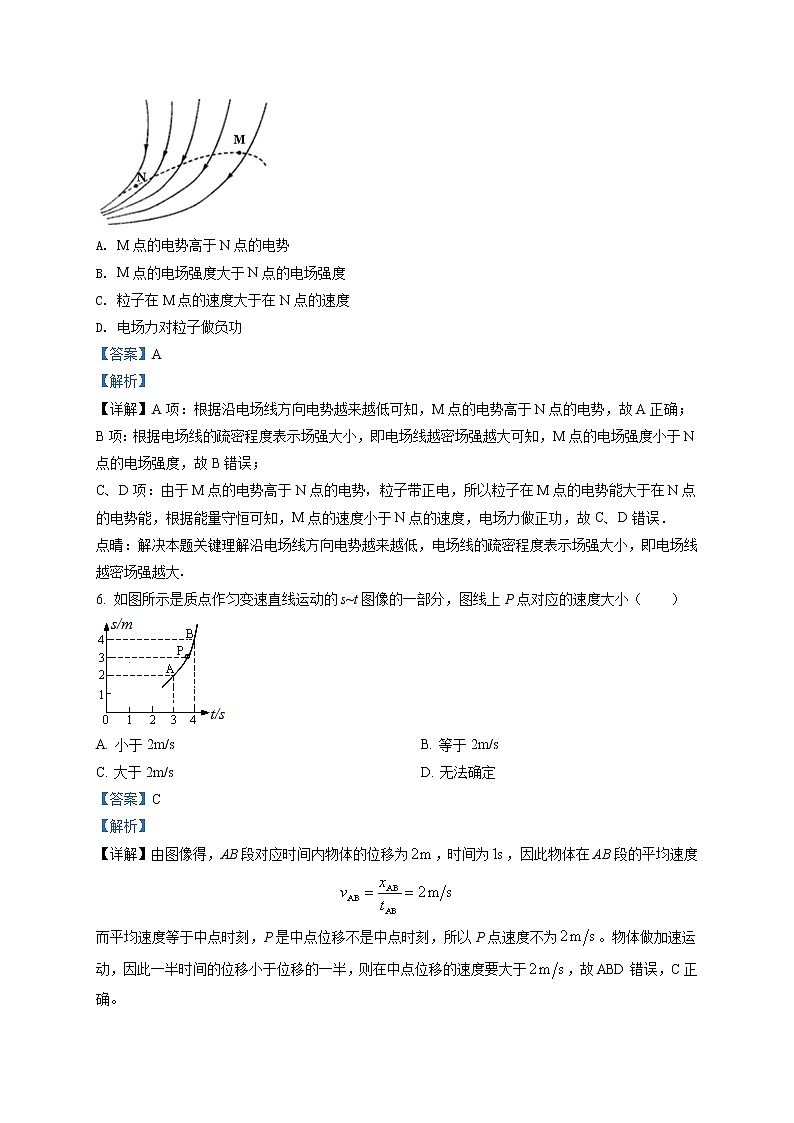 2022届上海师范大学附属中学高三(上)9月月考考试物理试题(解析版)第3页