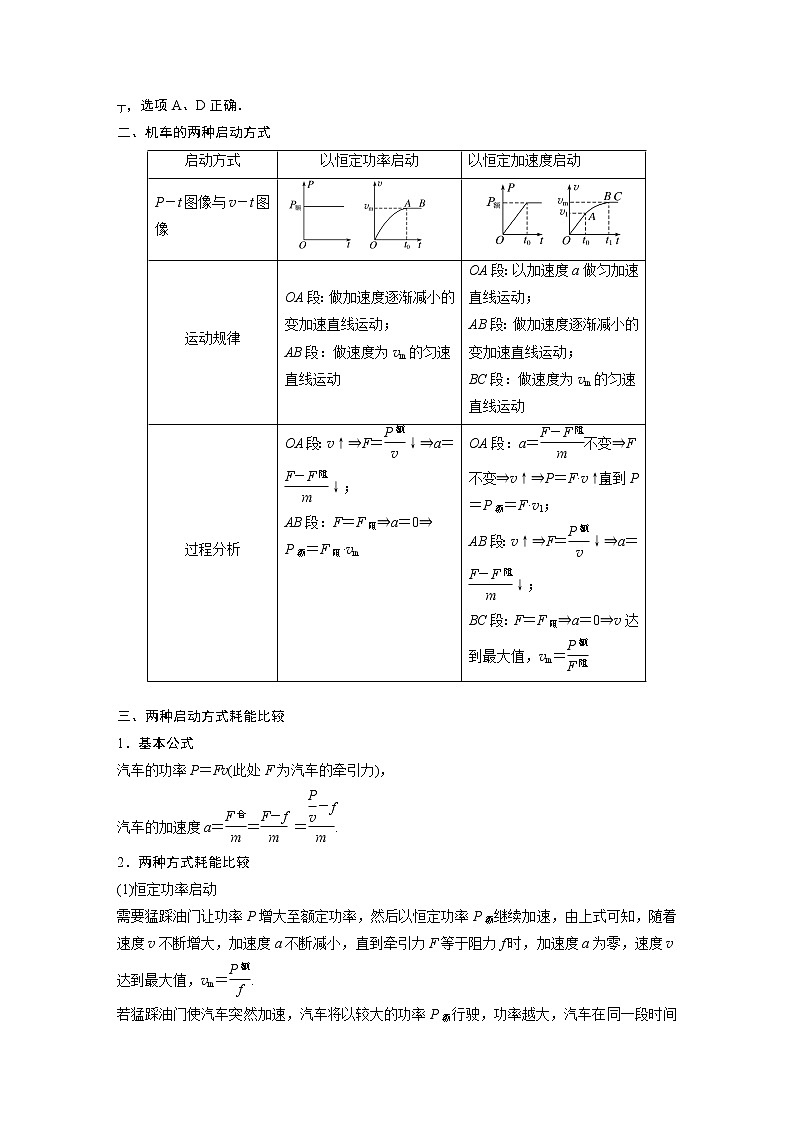 粤教版同步学案第四章 专题强化 功的计算 机车的两种启动方式 【解析版】03
