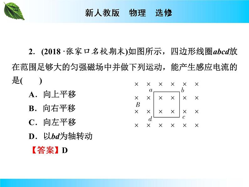 2019-2020学年高中物理新人教版选择性必修第二册 第2章 第1节 楞次定律 课件(29张)第4页