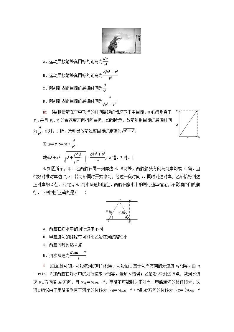 2022届高考物理一轮复习课后限时集训8曲线运动运动的合成与分解含解析新人教版第2页