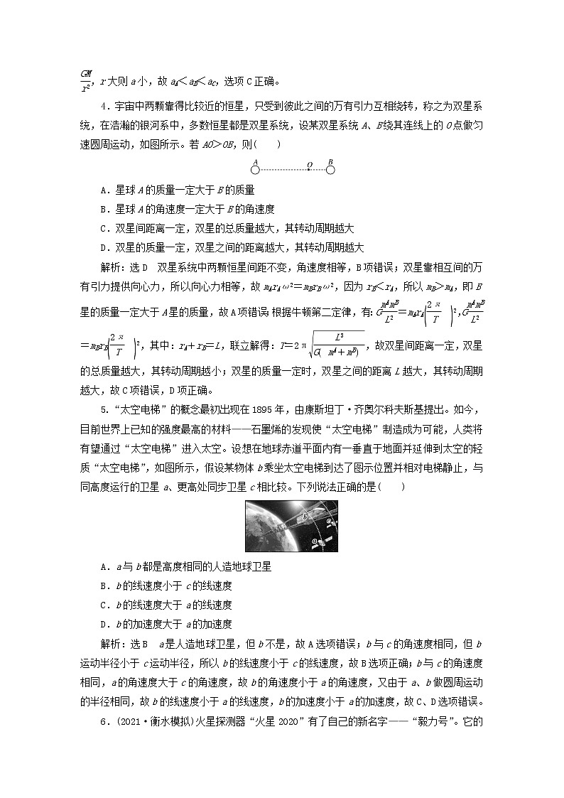 高考物理一轮复习课时检测二十五天体运动与人造卫星含解析新人教版第2页
