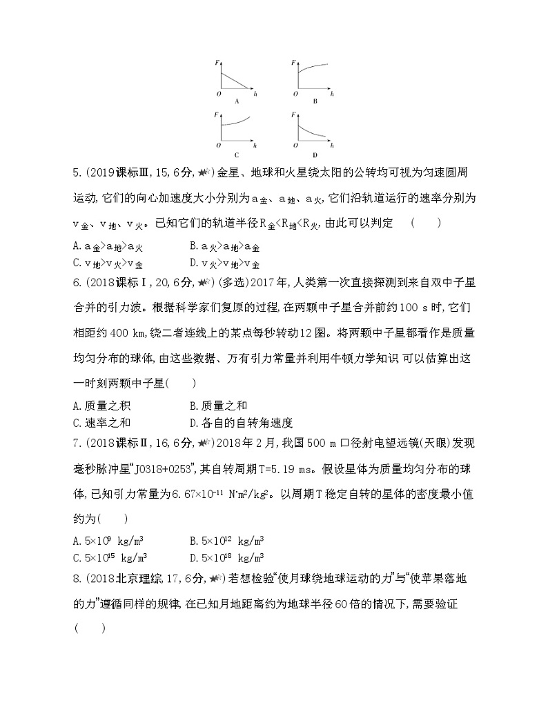 8-第七章 万有引力与宇宙航行第2~4节综合拔高练第2页