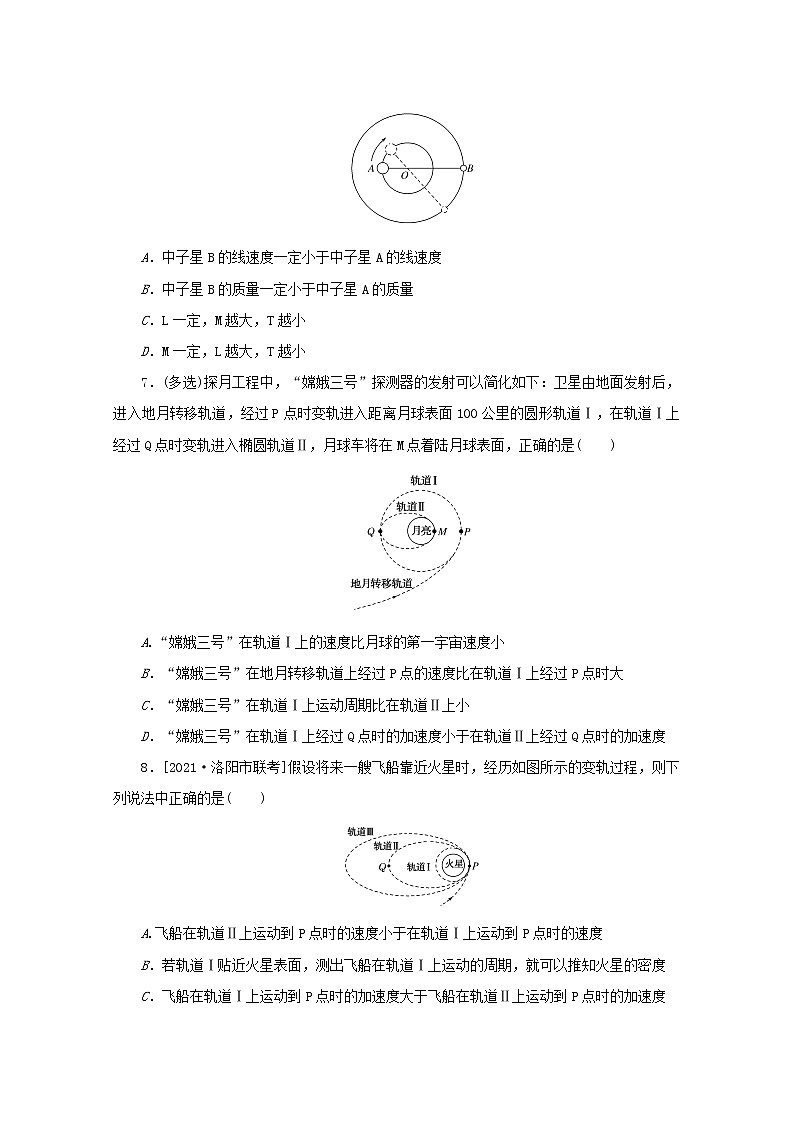 2022届高考物理一轮复习专题37双星问题和变轨问题练习含解析03
