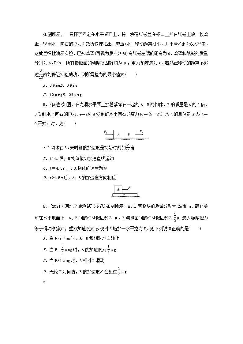 2022届高考物理一轮复习专题29动力学中的临界和极值问题练习含解析第2页