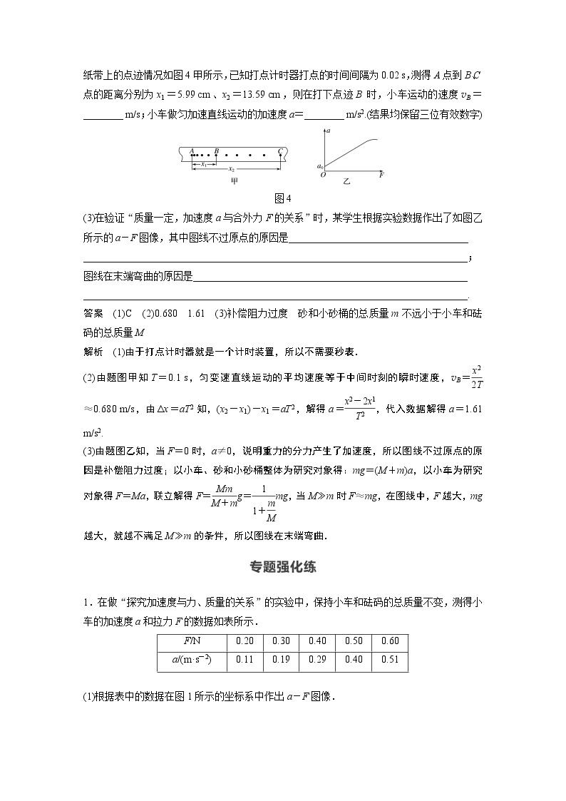 2022年高中物理（新教材）新人教版同步学案第四章 专题强化　实验：验证牛顿第二定律03