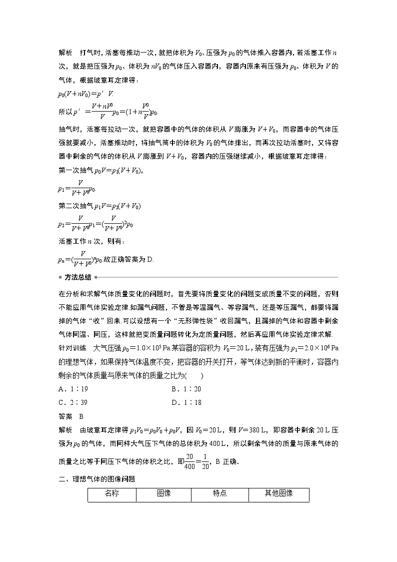 2022年高中物理（新教材）新人教版同步學案第二章 專題強化 變質(zhì)量問題 理想氣體的圖像問題第2頁