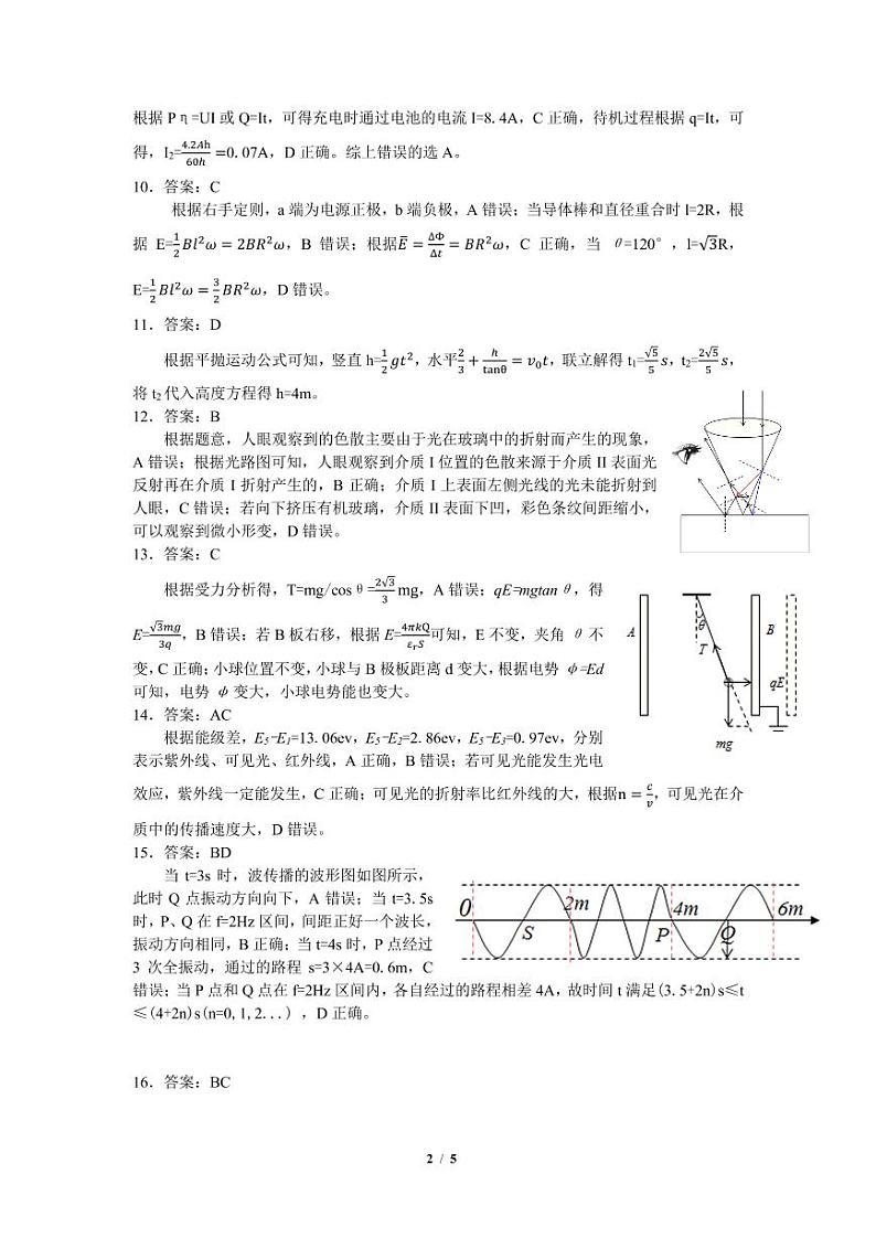 2021届浙江省“七彩阳光”新高考研究联盟高三上学期期中联考物理试题 PDF版02