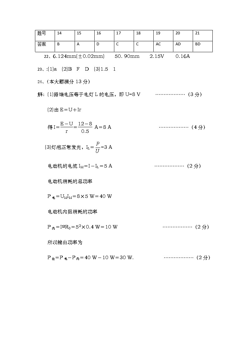 四川省眉山市仁寿县四校联考2021-2022学年高二上学期期中考试物理试题含答案01
