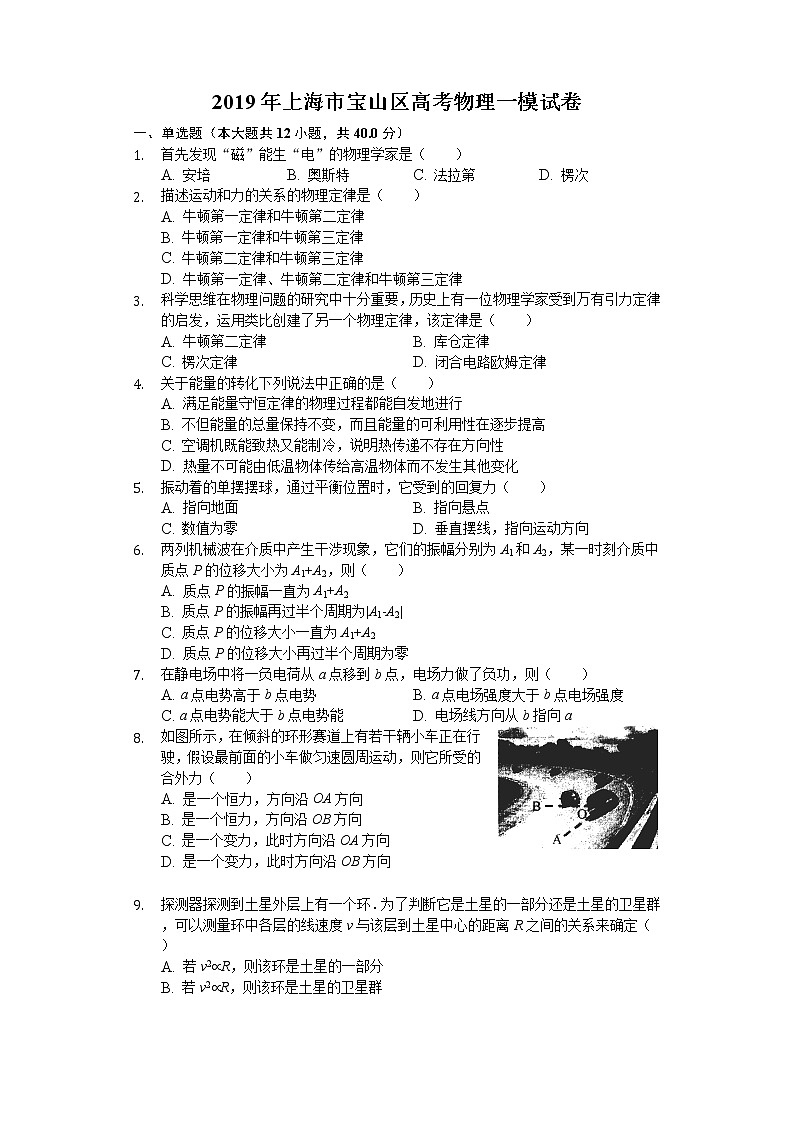 2019年上海市宝山区高考物理一模试卷(解析版)第1页