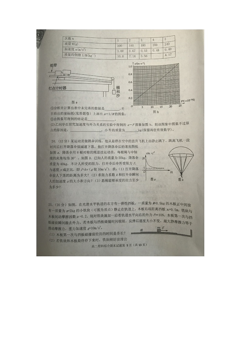 重庆巴蜀中学2014-2015高二(下)期末物理试题(图片版)第3页