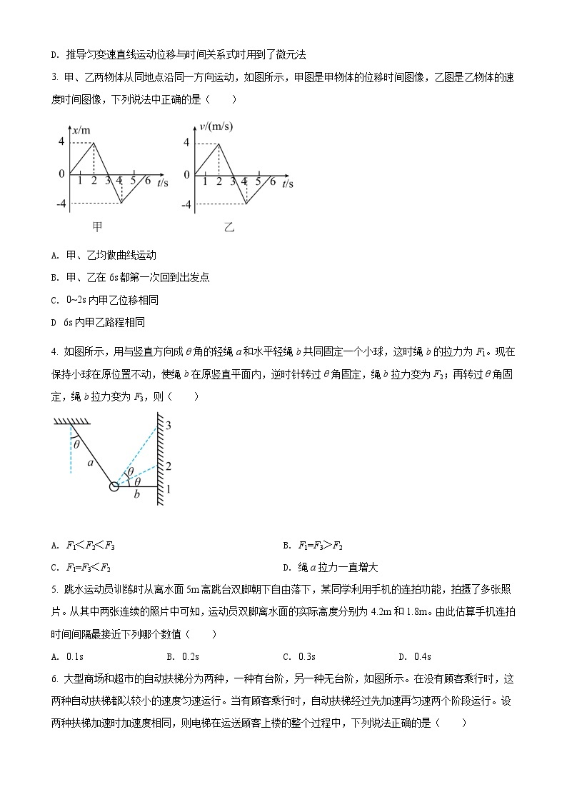 辽宁省沈阳市2020-2021学年高一（上）期末教学质量监测物理试题 含答案 - 副本02