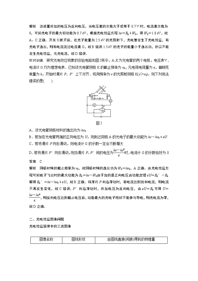 2022年高中物理(新教材)新粤教版选择性必修第三册同步学案第四章 专题强化5 光电效应方程及其应用02