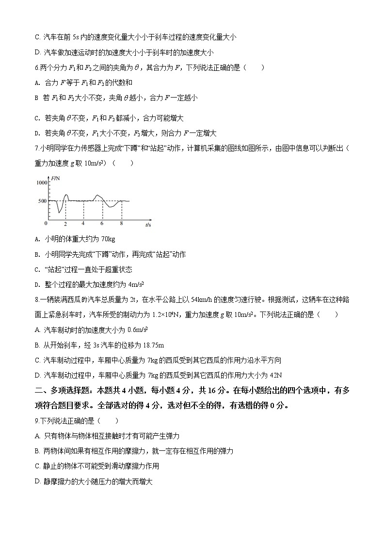 山东省威海市文登区期末考试物理试题(原卷版)02