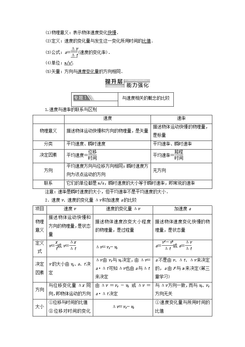 人教版 (2019)物理 必修 第一册 第一章本章综合与测试导学案02