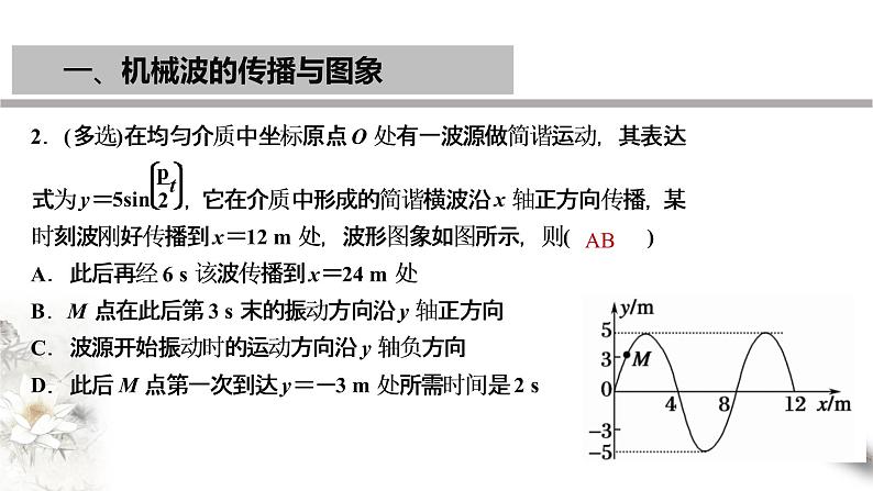 【同步课件】(人教版2019)高中物理选修第一册-第三章 机械波章末复习课件08