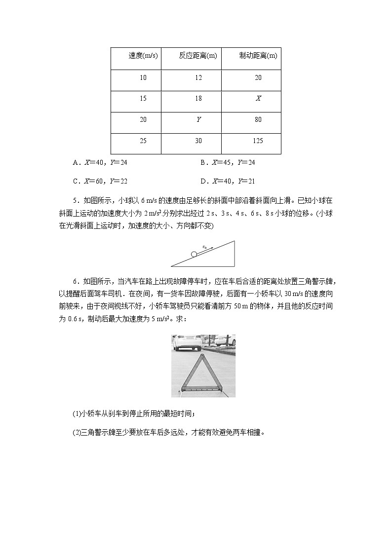 【高中物理必修1同步测试】匀变速直线运动的规律 提升习题202