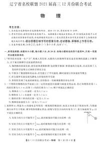 2021届辽宁省名校联盟高三上学期12月联合考试物理试题 PDF版