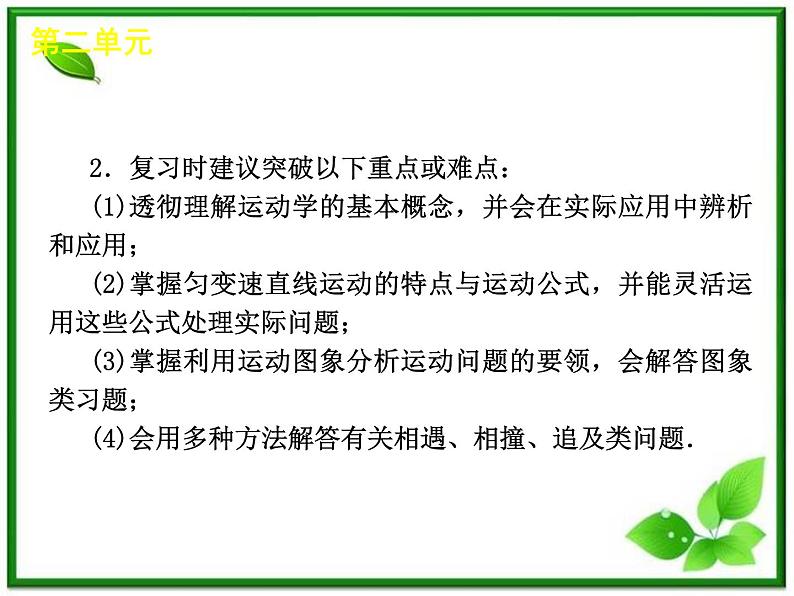 【回归基础】年高考物理冲刺专题复习课件 第2单元-物体的运动(大纲版)第7页