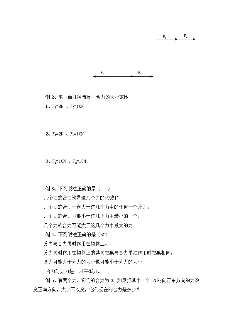 【资源】高中物理学案:3.4《力的合成》(新人教版必修1)(2)第2页